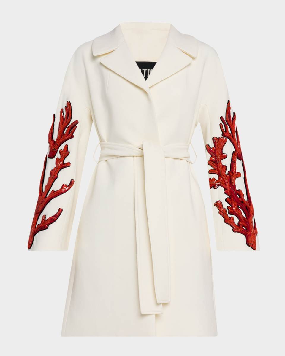 Coral Patches Vienna Wrap Coat